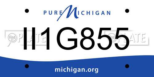 II1G855 Michigan License Plate