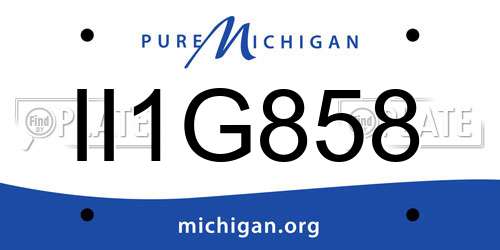 II1G858 Michigan License Plate