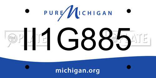 II1G885 Michigan License Plate