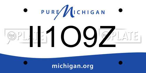 II1O9Z Michigan License Plate