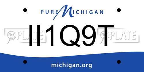 II1Q9T Michigan License Plate
