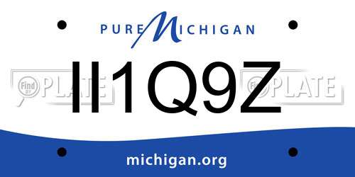 II1Q9Z Michigan License Plate
