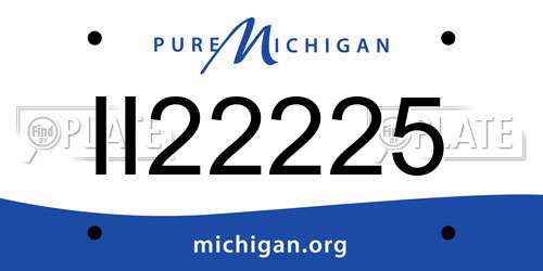 II22225 Michigan License Plate