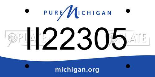 II22305 Michigan License Plate