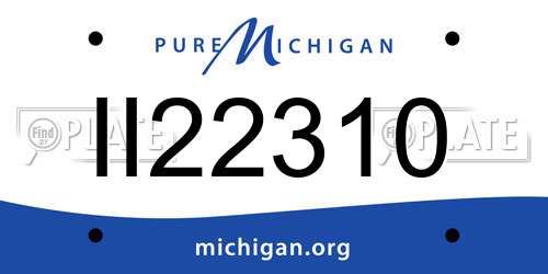 II22310 Michigan License Plate