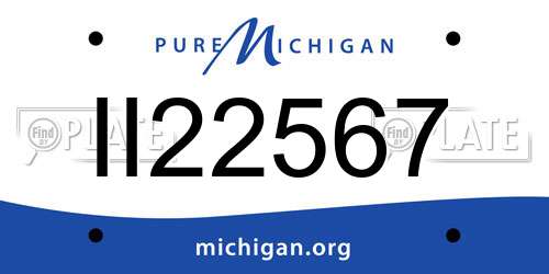 II22567 Michigan License Plate