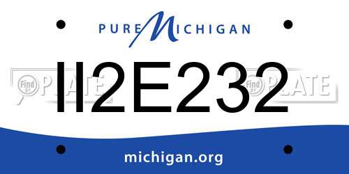 II2E232 Michigan License Plate