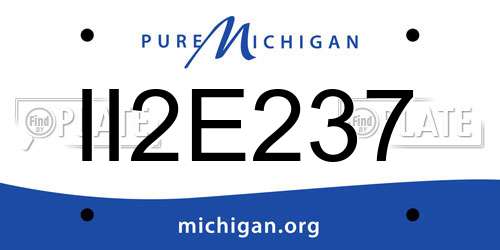II2E237 Michigan License Plate