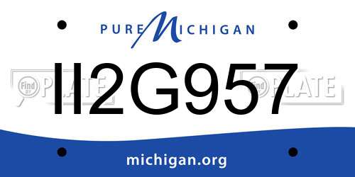 II2G957 Michigan License Plate