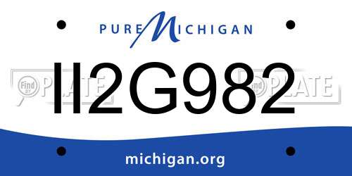 II2G982 Michigan License Plate