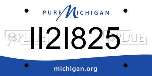 II2I825 Michigan License Plate