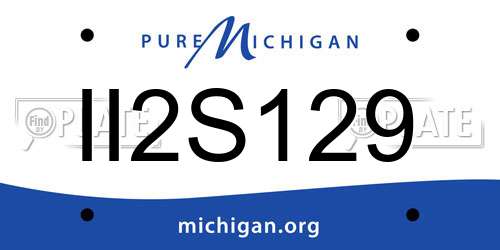 II2S129 Michigan License Plate