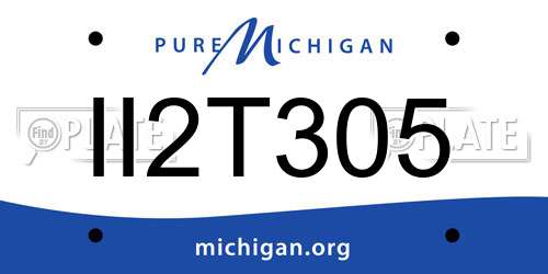 II2T305 Michigan License Plate