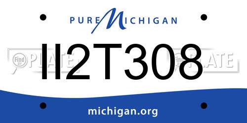 II2T308 Michigan License Plate