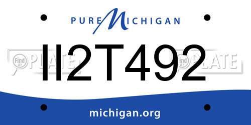 II2T492 Michigan License Plate