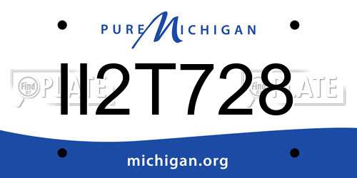 II2T728 Michigan License Plate
