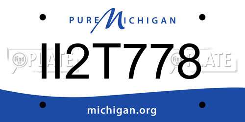 II2T778 Michigan License Plate