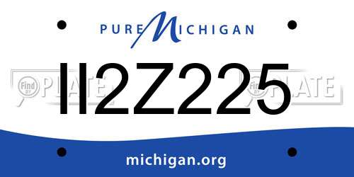 II2Z225 Michigan License Plate