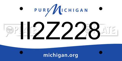 II2Z228 Michigan License Plate