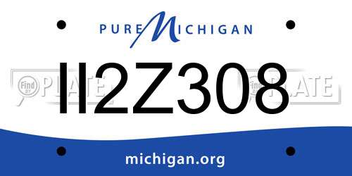 II2Z308 Michigan License Plate