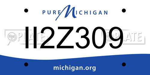 II2Z309 Michigan License Plate
