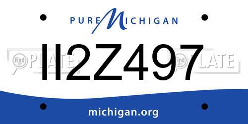 II2Z497 Michigan License Plate