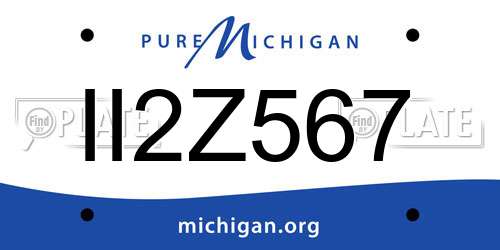 II2Z567 Michigan License Plate