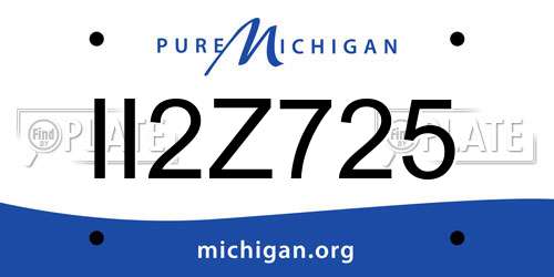 II2Z725 Michigan License Plate