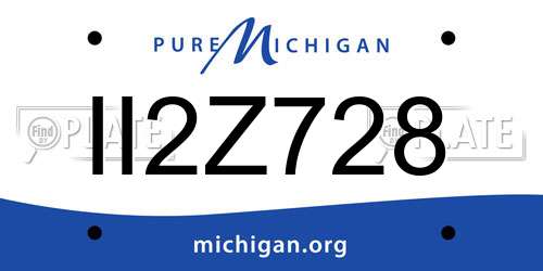 II2Z728 Michigan License Plate