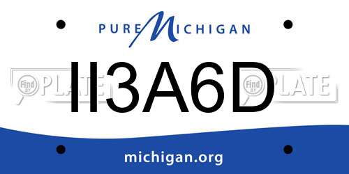 II3A6D Michigan License Plate