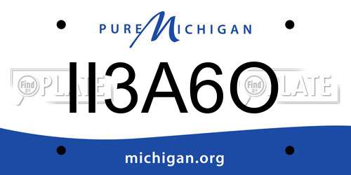 II3A6O Michigan License Plate