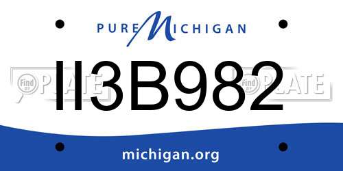 II3B982 Michigan License Plate