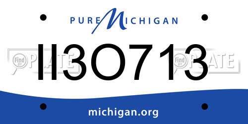 II3O713 Michigan License Plate