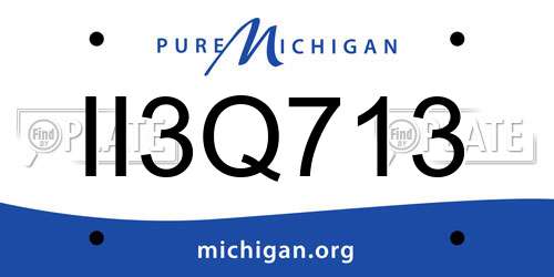 II3Q713 Michigan License Plate