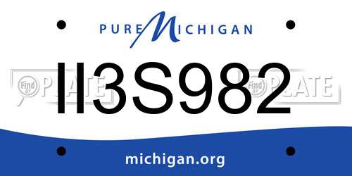 II3S982 Michigan License Plate
