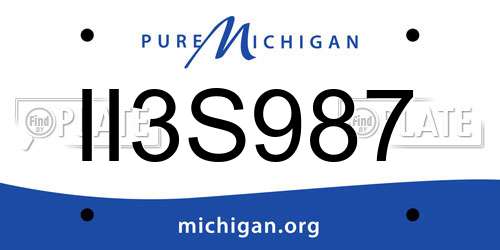 II3S987 Michigan License Plate