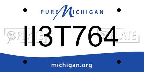 II3T764 Michigan License Plate