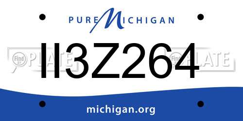 II3Z264 Michigan License Plate