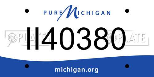 II40380 Michigan License Plate