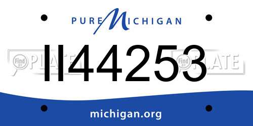 II44253 Michigan License Plate