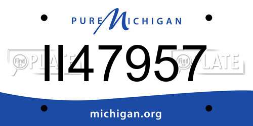 II47957 Michigan License Plate