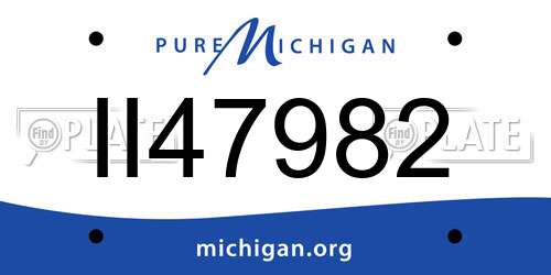 II47982 Michigan License Plate