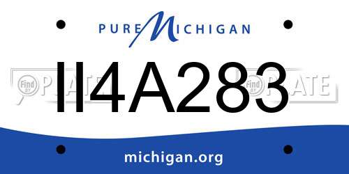 II4A283 Michigan License Plate