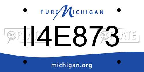 II4E873 Michigan License Plate