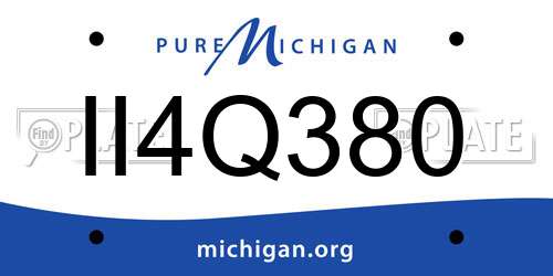 II4Q380 Michigan License Plate