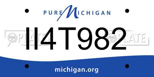 II4T982 Michigan License Plate