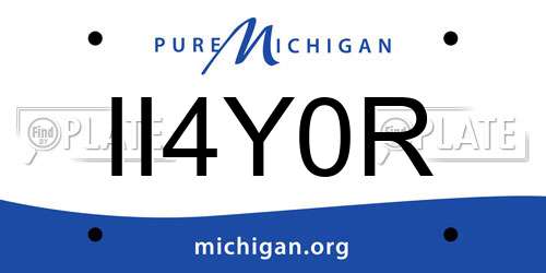 II4Y0R Michigan License Plate