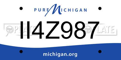 II4Z987 Michigan License Plate