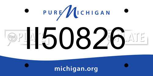 II50826 Michigan License Plate
