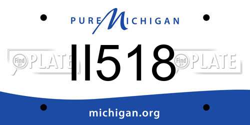 II518 Michigan License Plate
